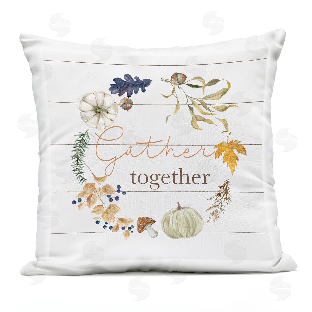 Livi and Finn Fall Flavors Gather Together Outdoor Square Printed Throw Pillow