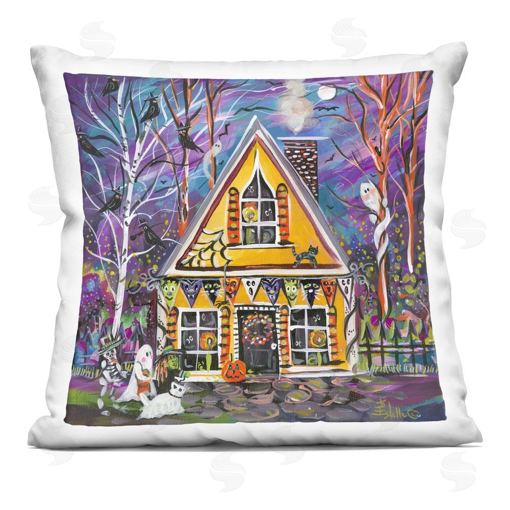 Estelle Grengs Costume Party Halloween House Square Printed Throw Pillow