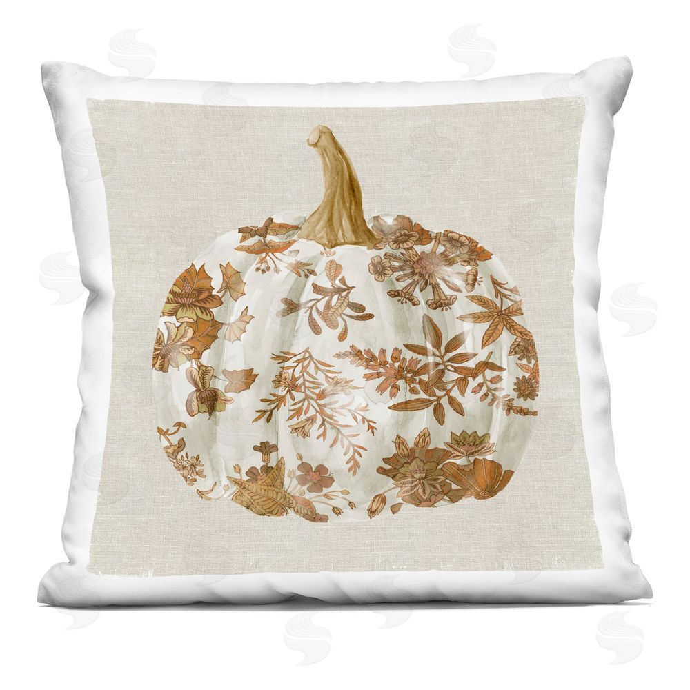 Livi and Finn Vintage Harvest Pumpkin Square Printed Throw Pillow