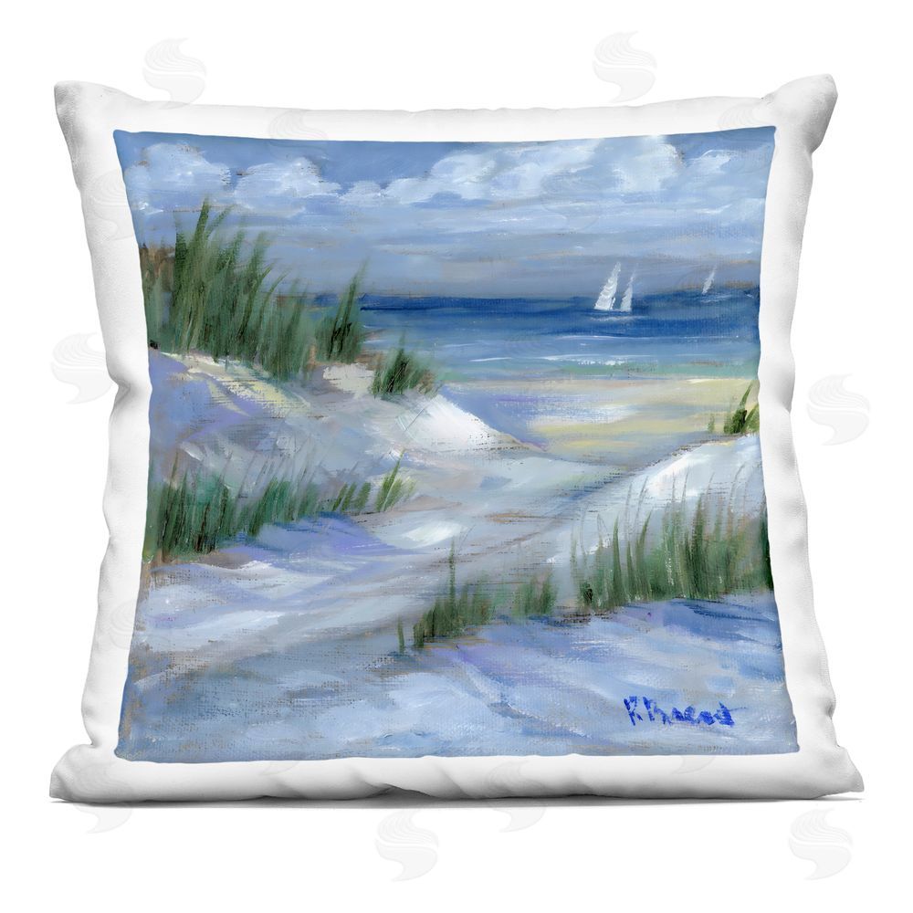 Paul Brent Crooked Island Dunes & Sailboats Square Printed Throw Pillow