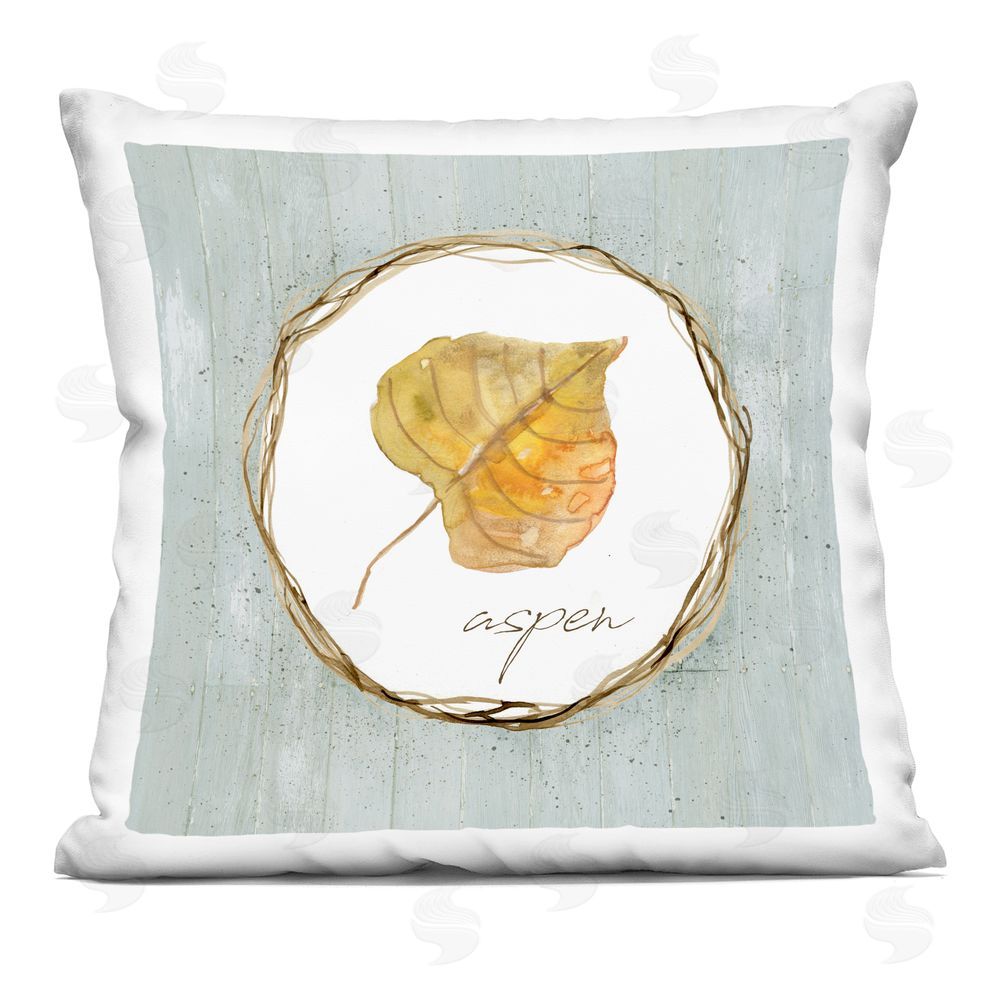Livi and Finn Autumn Memories Aspen Leaf Square Printed Throw Pillow