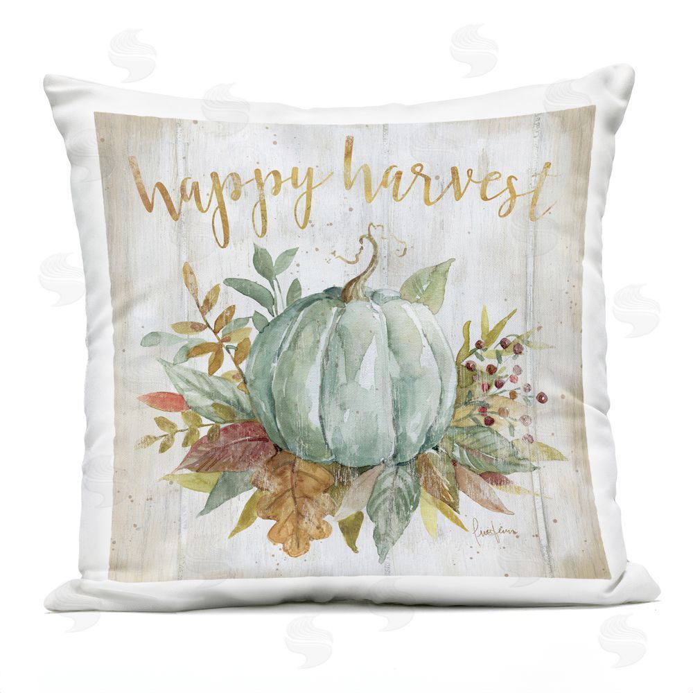 Livi and Finn Happy Harvest Pumpkin Outdoor Square Printed Throw Pillow