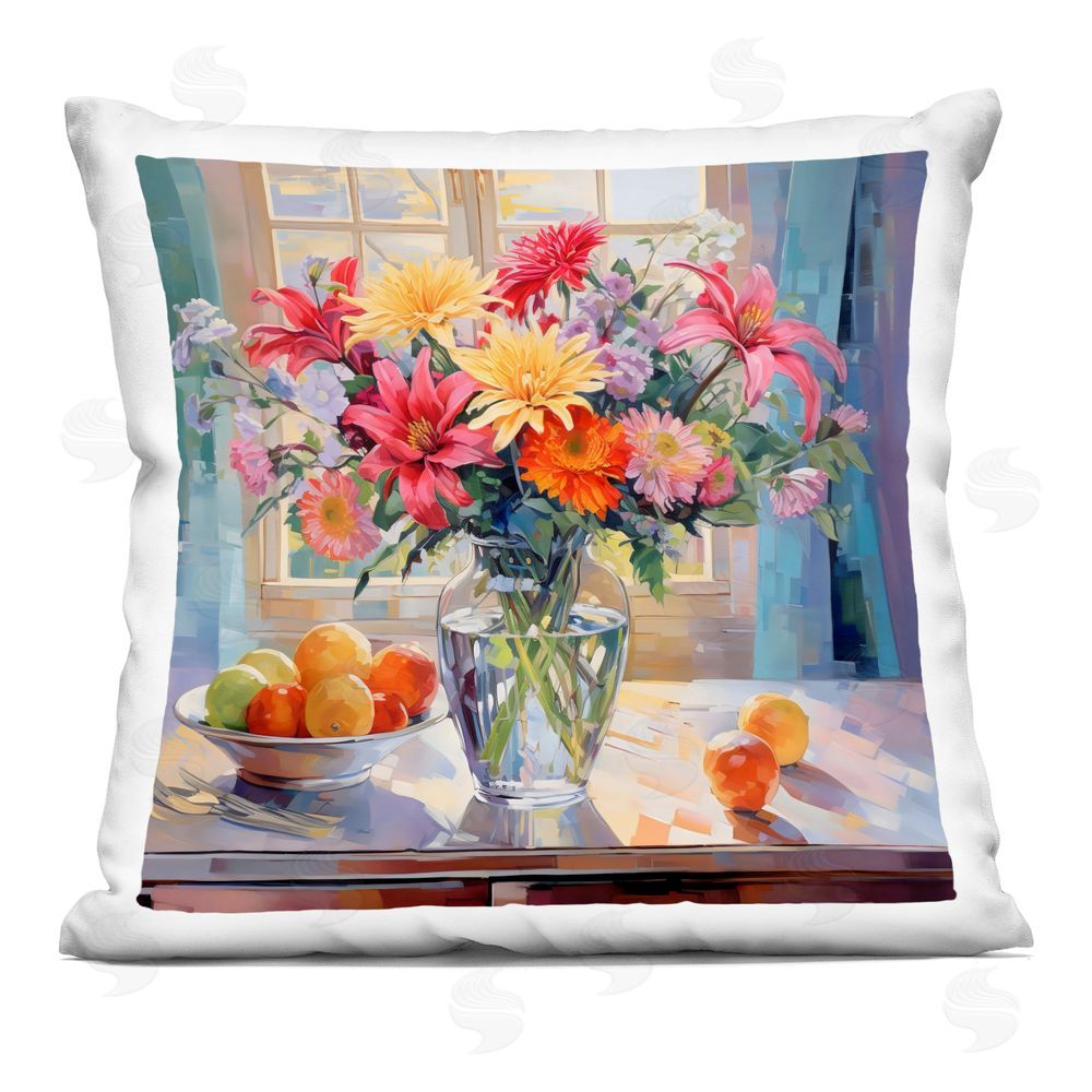 Creative Studio Summer Flowers & Fruit Square Printed Throw Pillow
