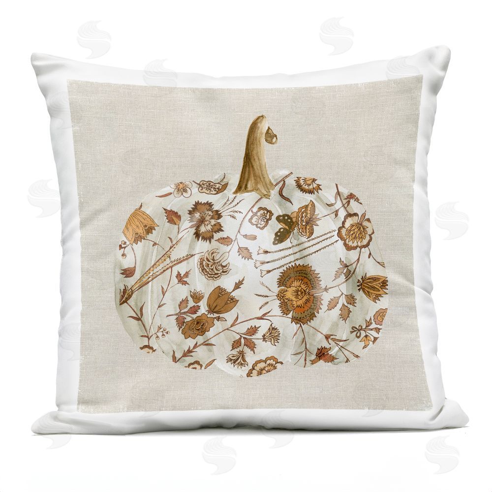 Livi and Finn Vintage Foliage Pumpkin Outdoor Square Printed Throw Pillow