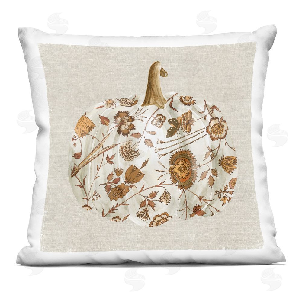 Livi and Finn Vintage Foliage Pumpkin Square Printed Throw Pillow