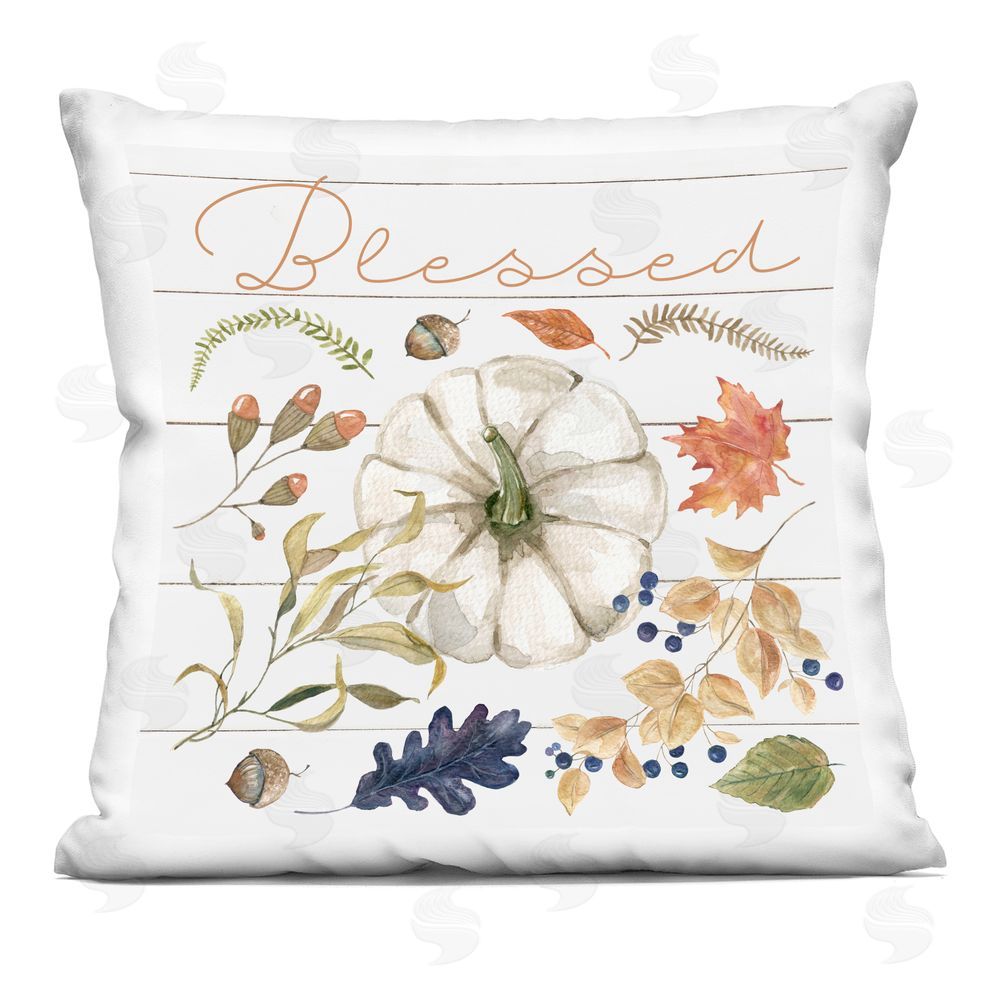Livi and Finn Fall Flavors Blessed Square Printed Throw Pillow