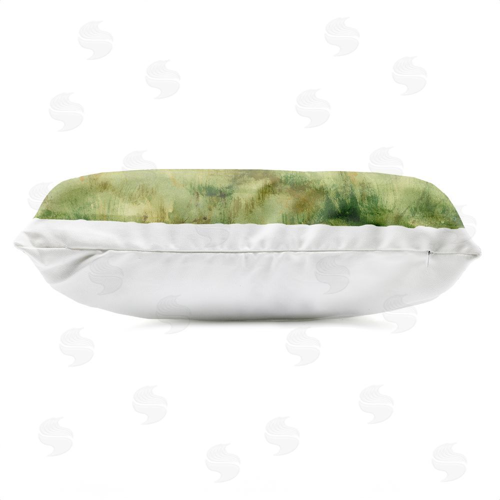 Michael Willett Sheep Trio in Field Outdoor Quick-Dry Polyester Lumbar Pillow Zipper Detail