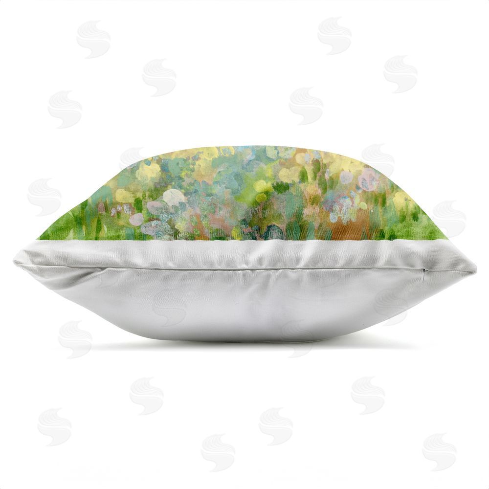 June Erica Vess Wildflower Meadow on Horizon Outdoor Quick-Dry Polyester Square Throw Pillow Zipper Detail