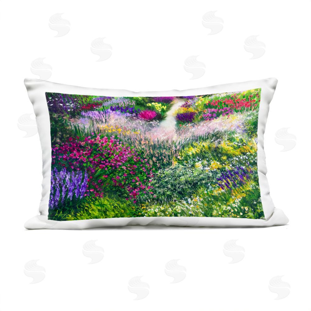 Lee Ann Zirbes Breath Of Spring Meadow Outdoor Quick-Dry Polyester Lumbar Pillow