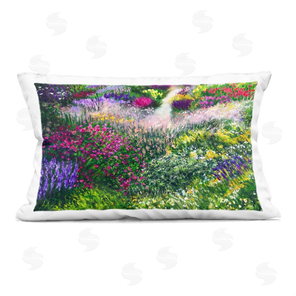Lee Ann Zirbes Breath Of Spring Meadow Indoor Plush Polyester Lumbar Pillow