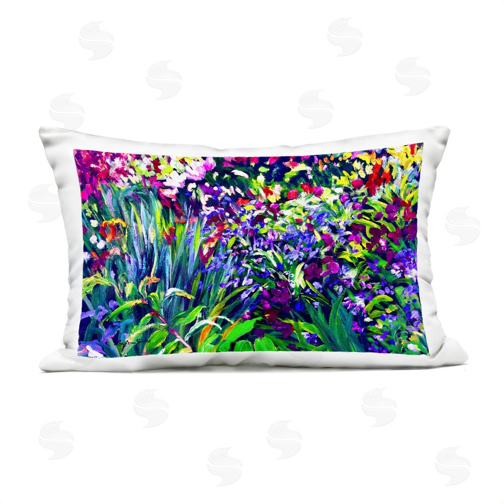 Lee Ann Zirbes Vibrant Confetti Garden Outdoor Quick-Dry Polyester Lumbar Pillow