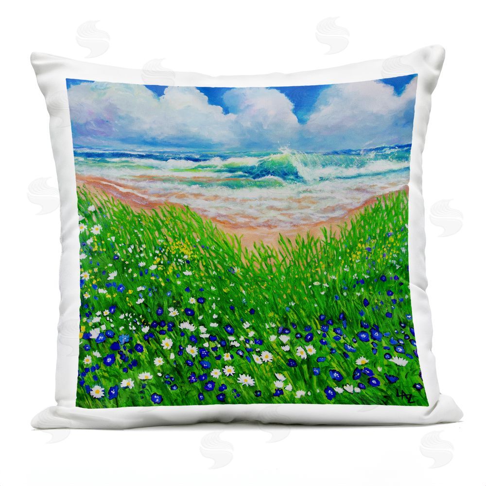 Lee Ann Zirbes Summer Wind by Sea Outdoor Quick-Dry Polyester Square Throw Pillow