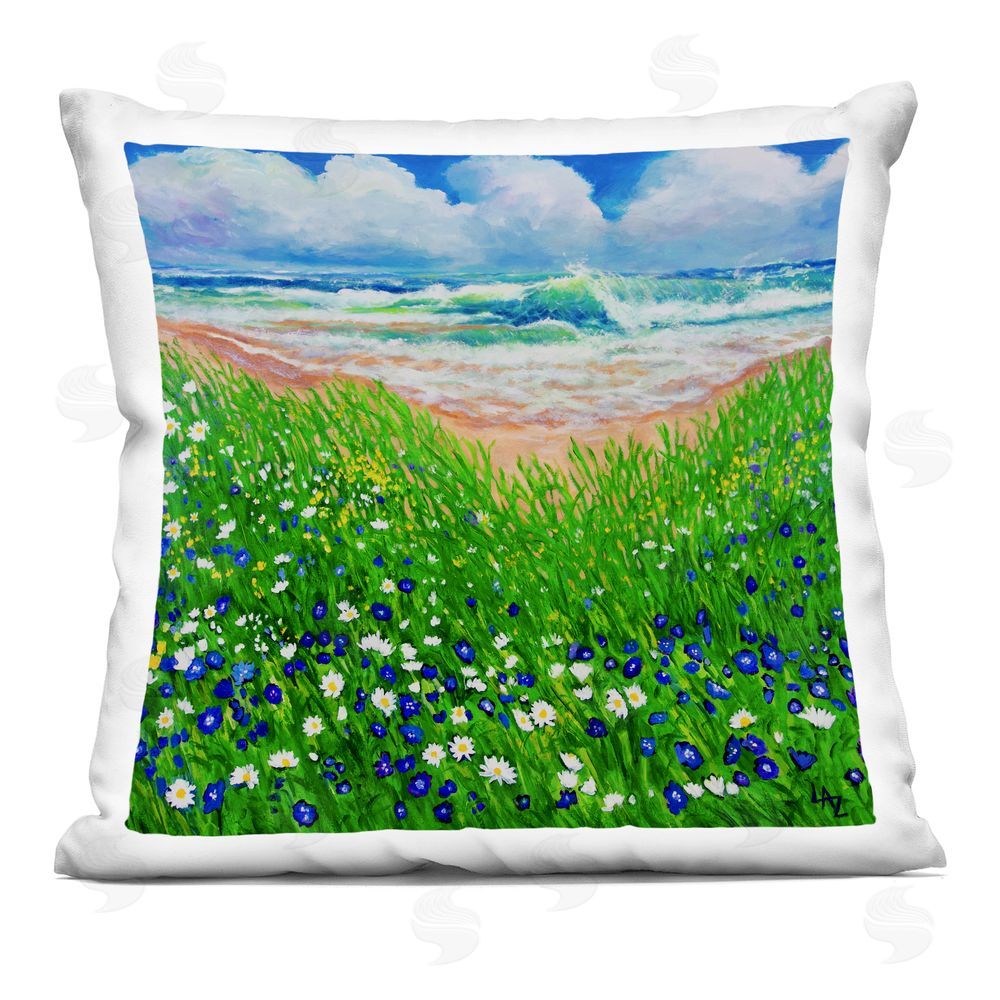 Lee Ann Zirbes Summer Wind by Sea Indoor Plush Polyester Square Throw Pillow