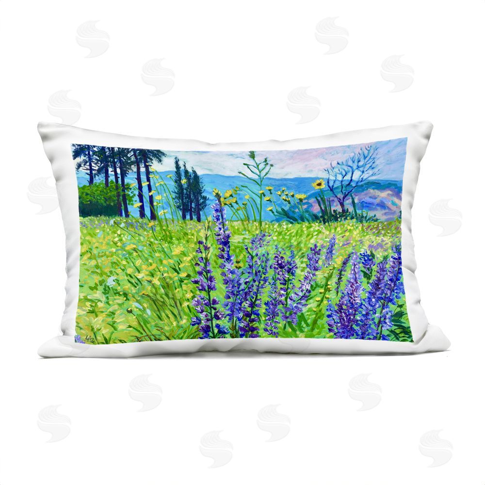 Lee Ann Zirbes Vibrant Elevation Blooms Outdoor Rectugular Printed Throw Pillow
