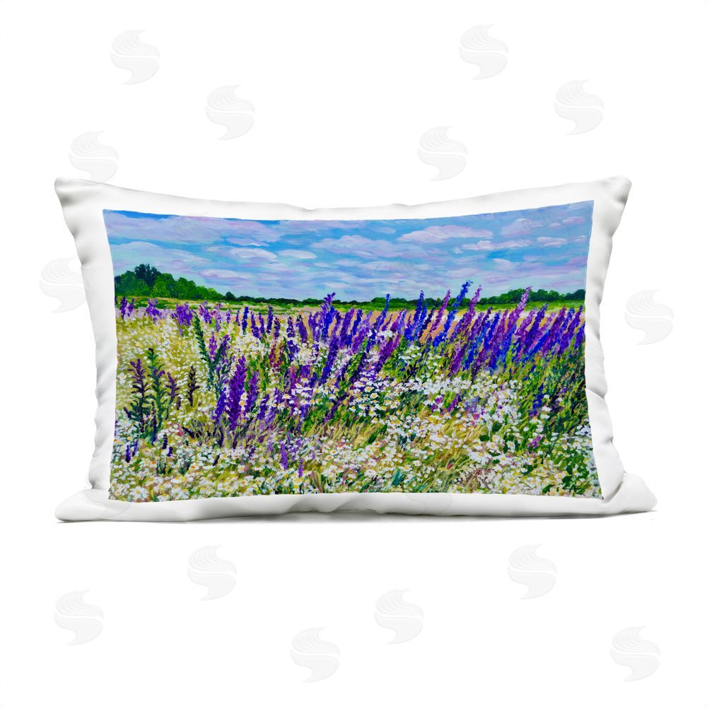Lee Ann Zirbes Summer's Bounty Meadow Outdoor Rectugular Printed Throw Pillow