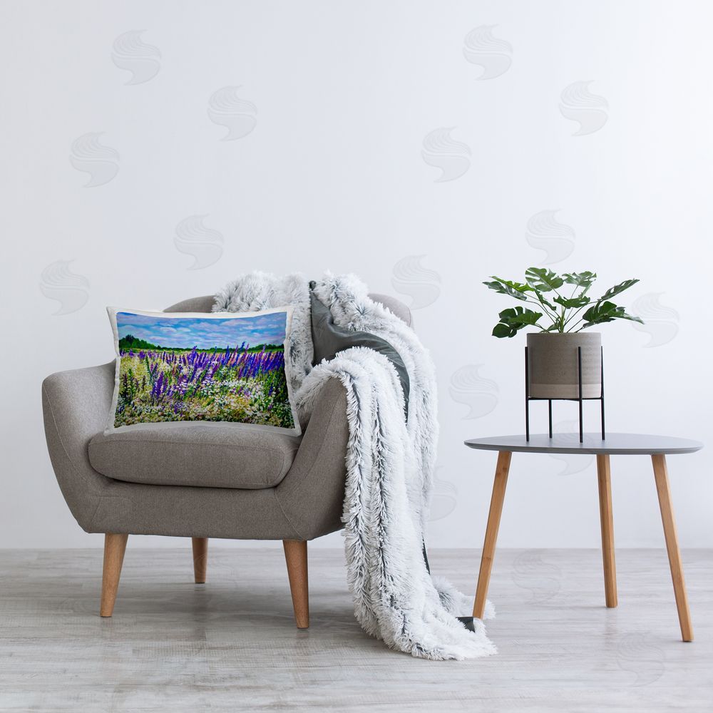 Lee Ann Zirbes Summer's Bounty Meadow Rectugular Printed Throw Pillow on Chair