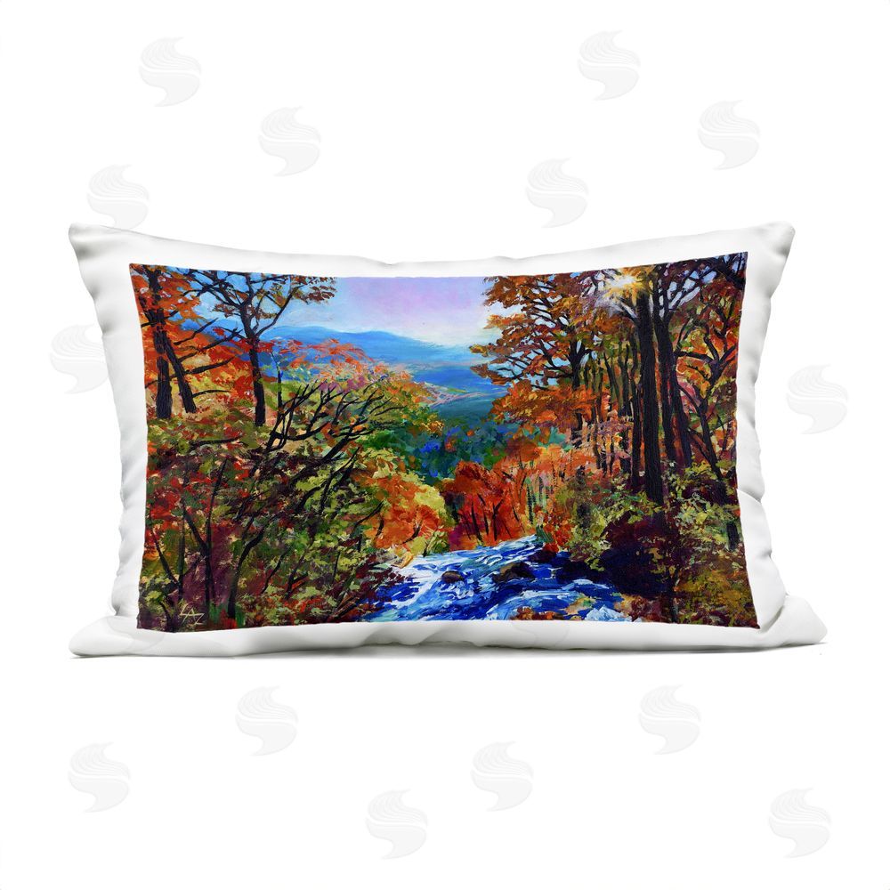 Lee Ann Zirbes Mountain Top Mosaic Outdoor Rectugular Printed Throw Pillow