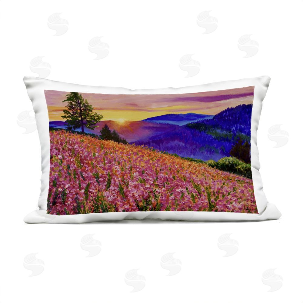 Lee Ann Zirbes Golden Moment Hillside View Outdoor Rectugular Printed Throw Pillow