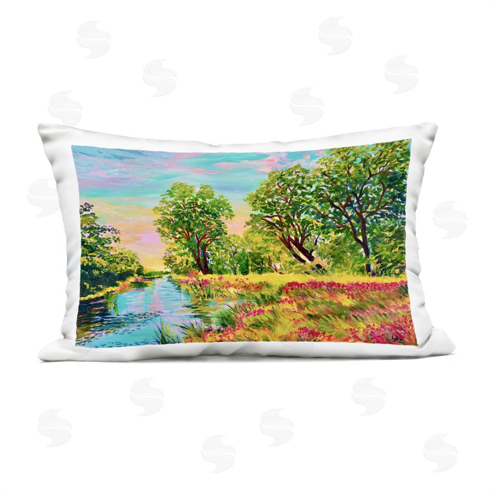Lee Ann Zirbes Day Of Grace Landscape Outdoor Rectugular Printed Throw Pillow