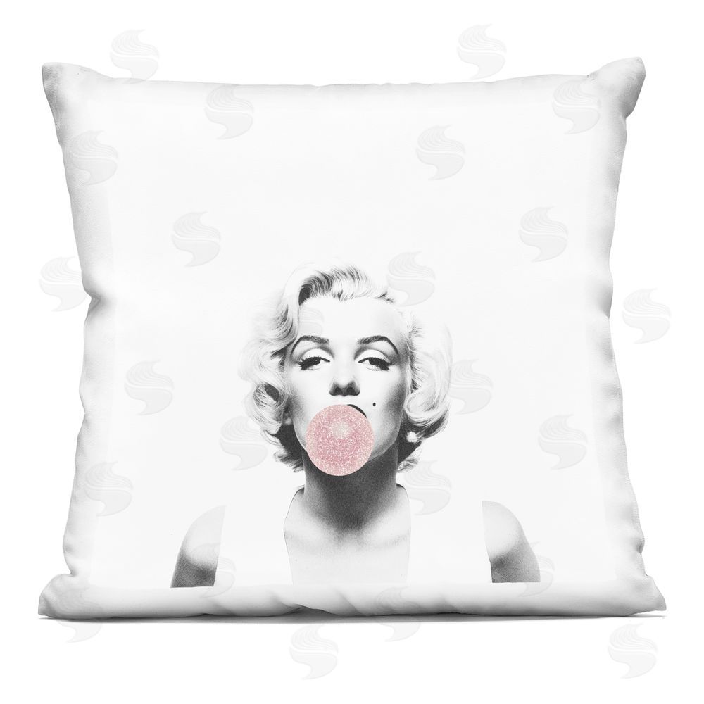 Svetlana Aleynikova Pink Retro Iconic Portrait Indoor Plush Polyester Square Throw Pillow