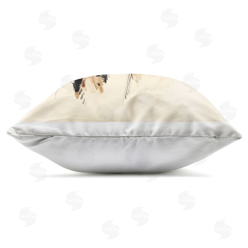 Svetlana Aleynikova Glam Leopard Sonata Portrait Outdoor Quick-Dry Polyester Square Throw Pillow Zipper Detail
