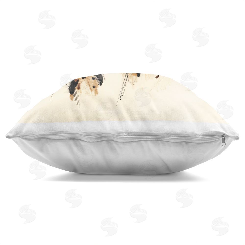 Svetlana Aleynikova Glam Leopard Sonata Portrait Indoor Plush Polyester Square Throw Pillow Zipper Detail