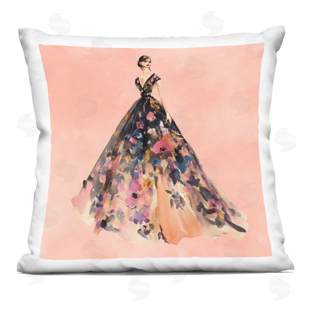 Svetlana Aleynikova Rose Gold Night Indoor Plush Polyester Square Throw Pillow