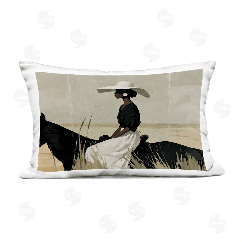 Svetlana Aleynikova Equestrian Elegance Silhouette Outdoor Quick-Dry Polyester Lumbar Pillow