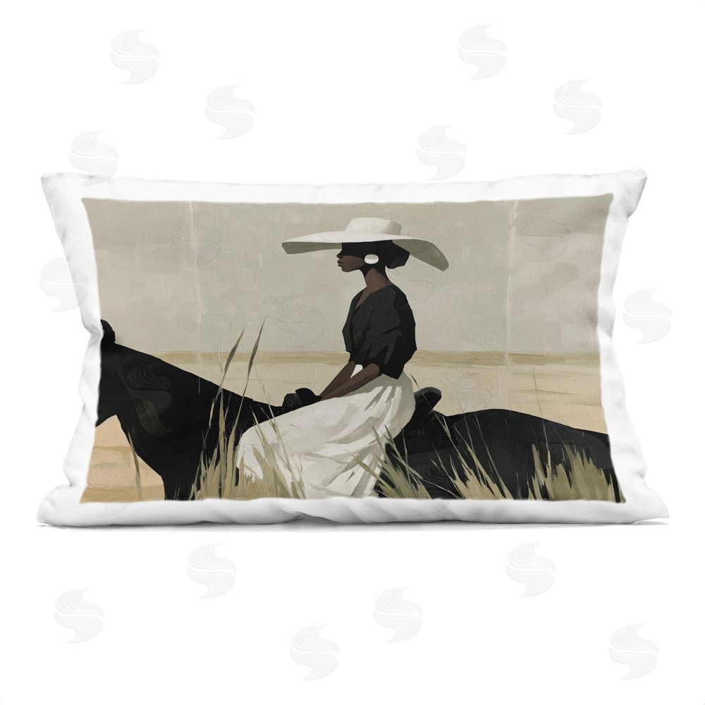 Svetlana Aleynikova Equestrian Elegance Silhouette Indoor Plush Polyester Lumbar Pillow