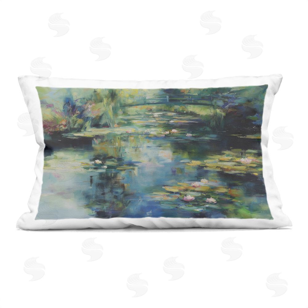Svetlana Aleynikova Whispers Of Water Lily Pond Indoor Plush Polyester Lumbar Pillow