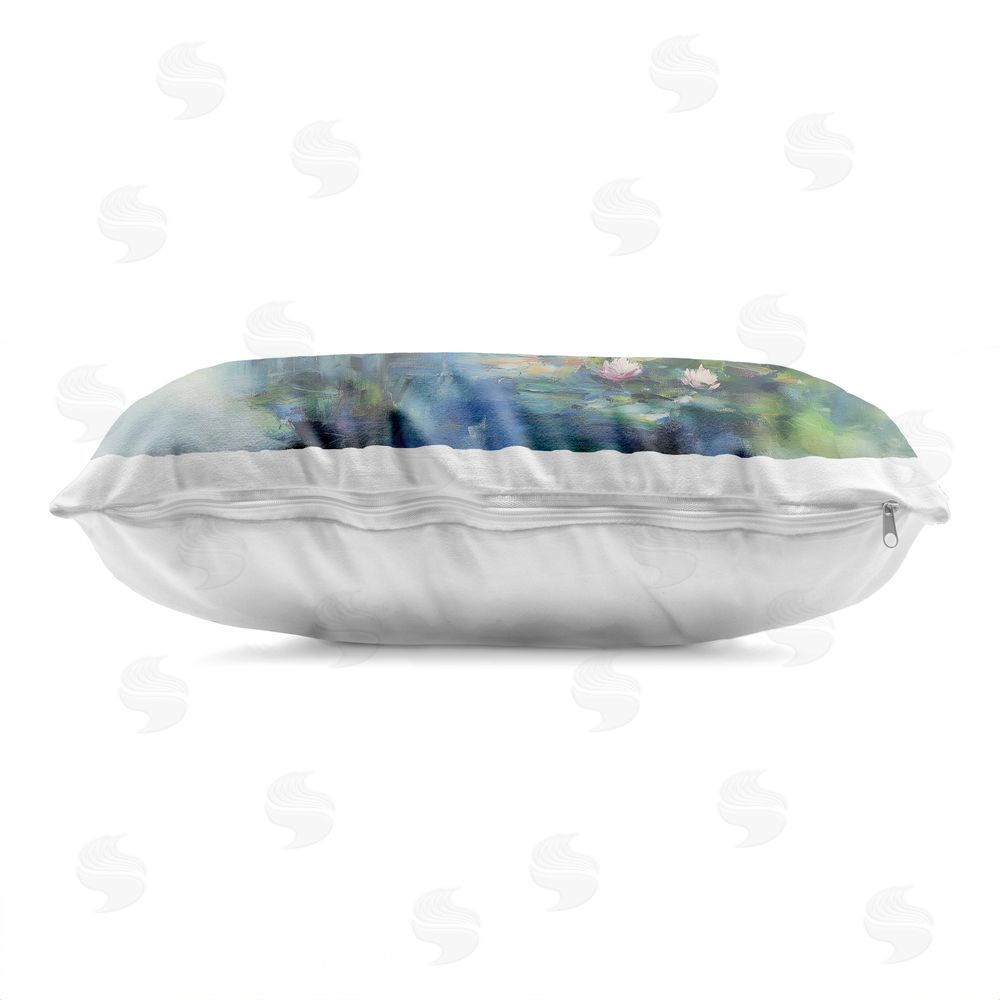 Svetlana Aleynikova Whispers Of Water Lily Pond Indoor Plush Polyester Lumbar Pillow Zipper Detail