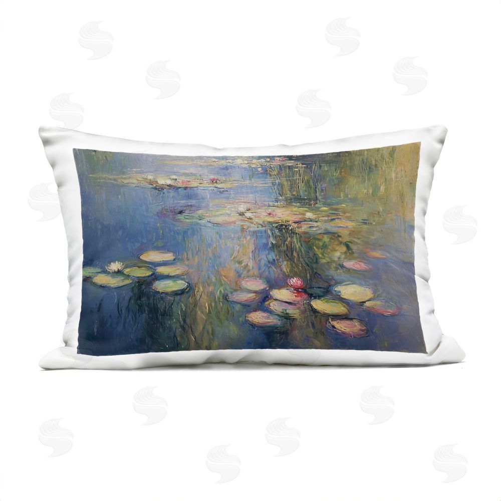Svetlana Aleynikova Water's Lullaby Lotus Pond Outdoor Quick-Dry Polyester Lumbar Pillow