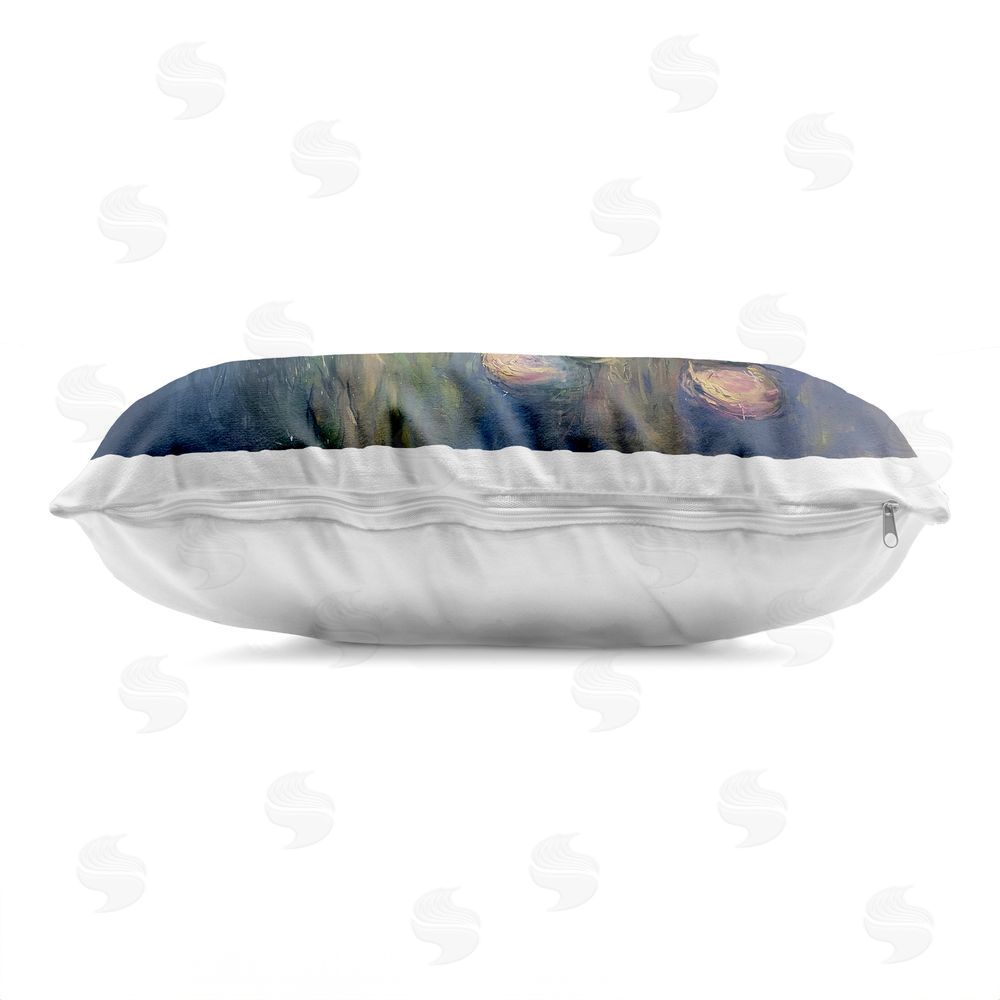 Svetlana Aleynikova Water's Lullaby Lotus Pond Indoor Plush Polyester Lumbar Pillow Zipper Detail