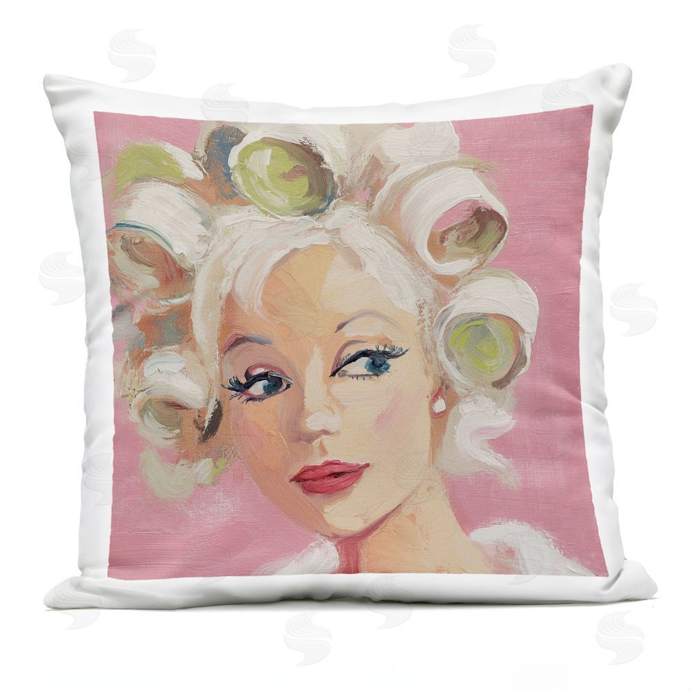 Svetlana Aleynikova Morning Glamour Hair Curlers Outdoor Quick-Dry Polyester Square Throw Pillow