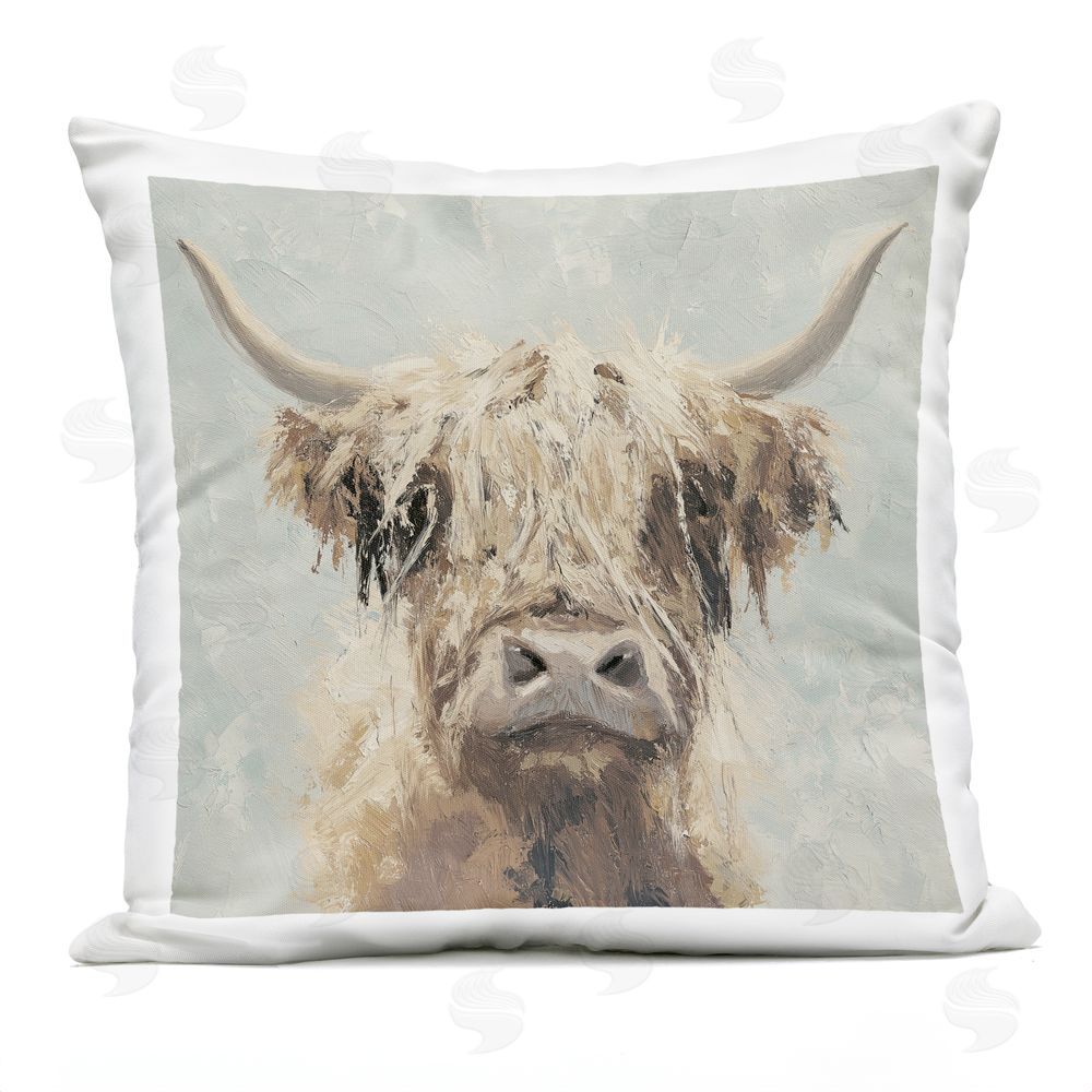 Svetlana Aleynikova Rustic Majesty Highland Cow Outdoor Quick-Dry Polyester Square Throw Pillow