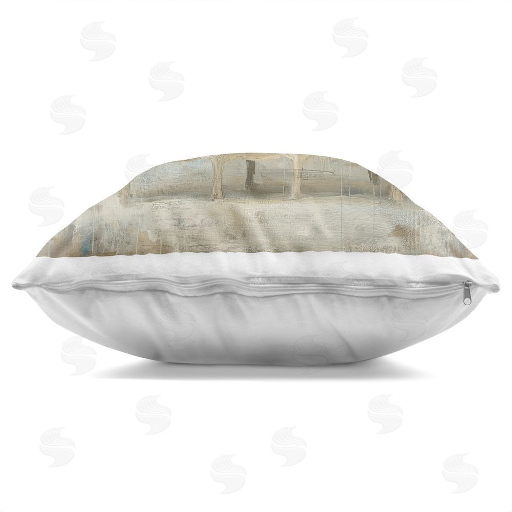 Svetlana Aleynikova Rustic Bison Reclining on Sofa Indoor Plush Polyester Square Throw Pillow Zipper Detail