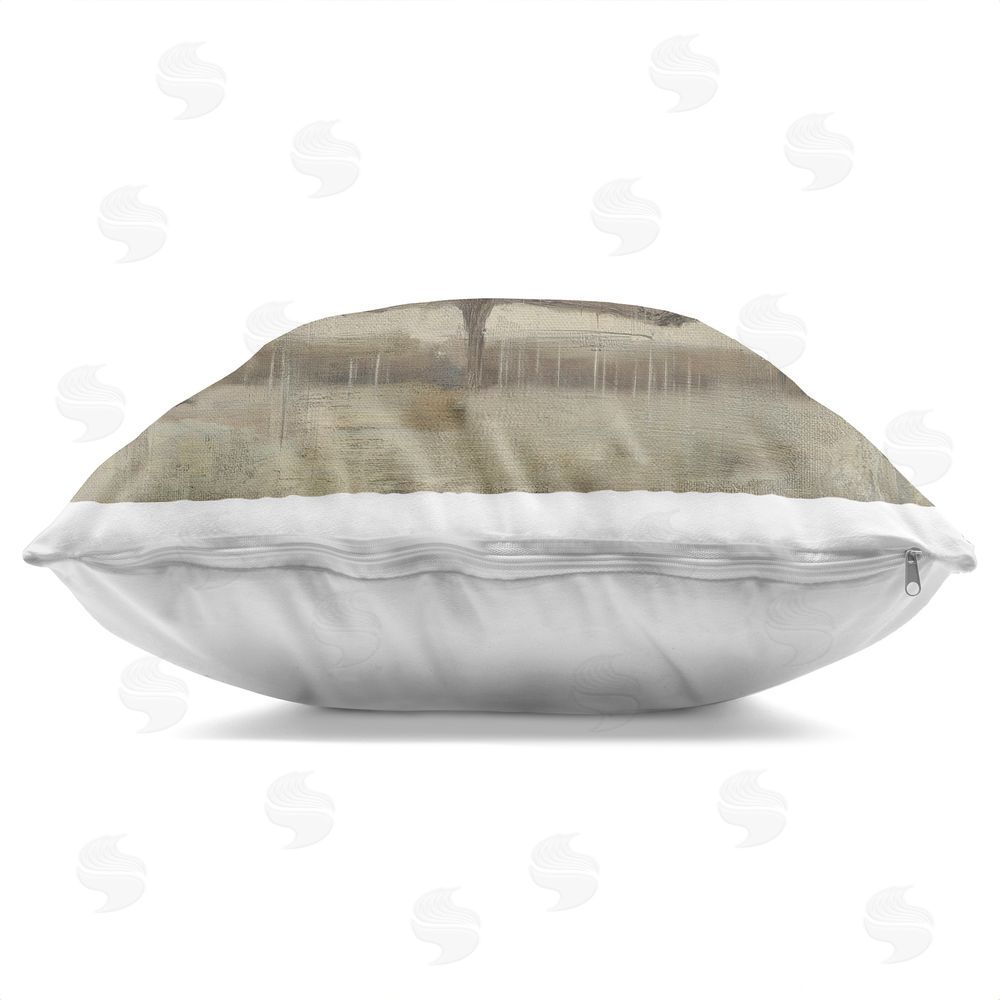 Svetlana Aleynikova Cow Comfort on Vintage Settee Indoor Plush Polyester Square Throw Pillow Zipper Detail