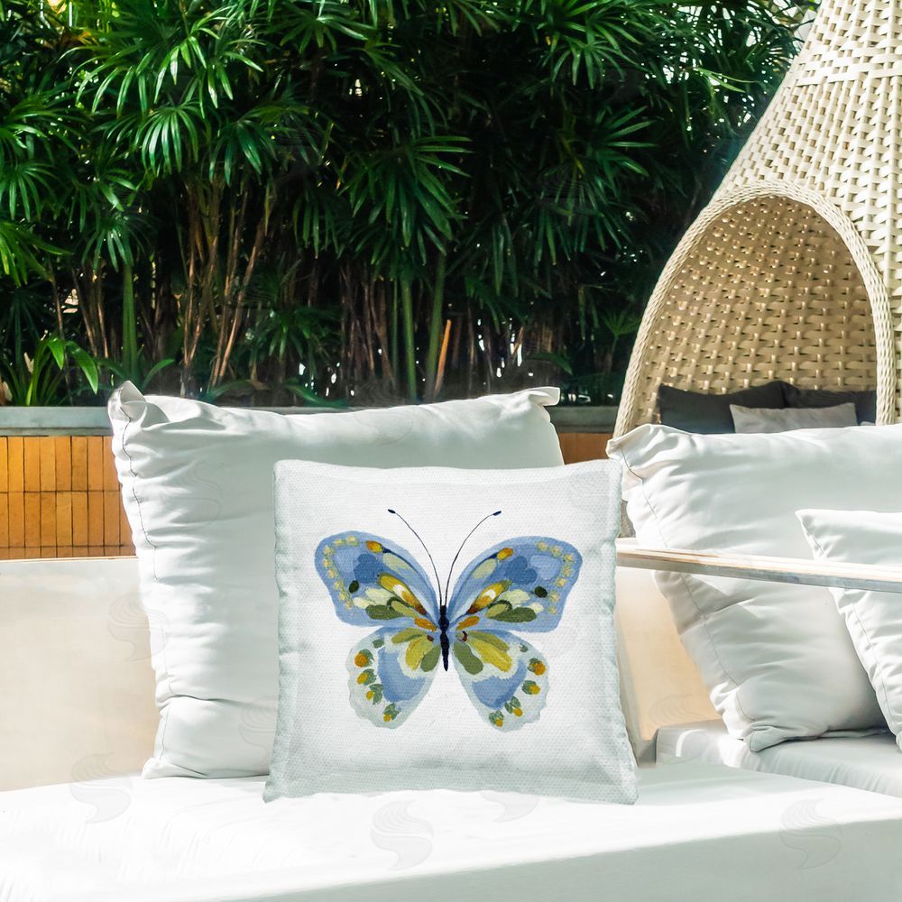 Lanie Loreth Inspired By A Butterfly Outdoor Quick-Dry Polyester Printed Square Pillow on Patio