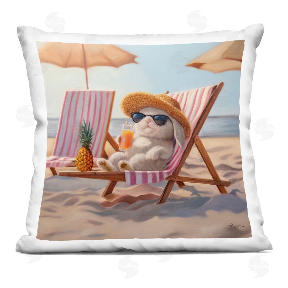 Lucia Heffernan Beach Bun Relaxation Square Printed Throw Pillow