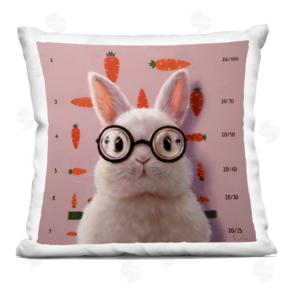 Lucia Heffernan Bunny & Carrots Eye Exam Square Printed Throw Pillow