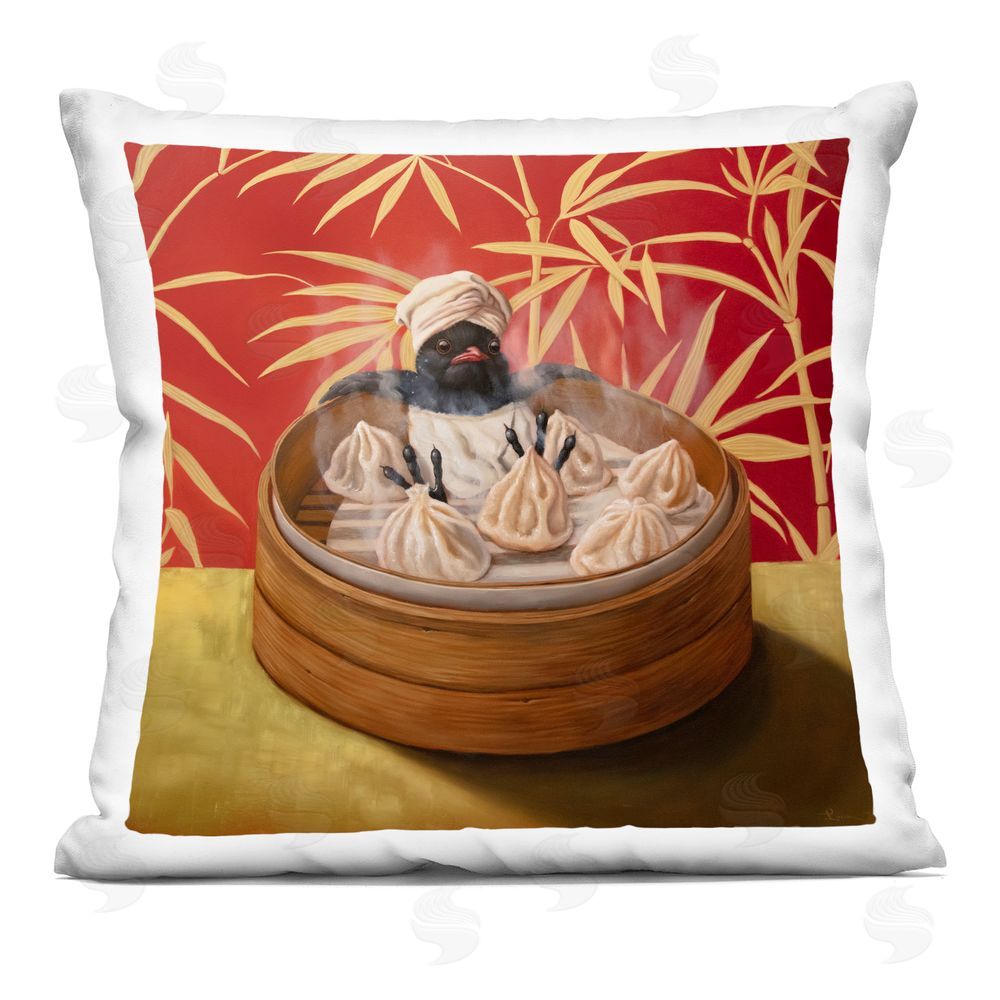 Lucia Heffernan Bamboo Steamer Bird Square Printed Throw Pillow