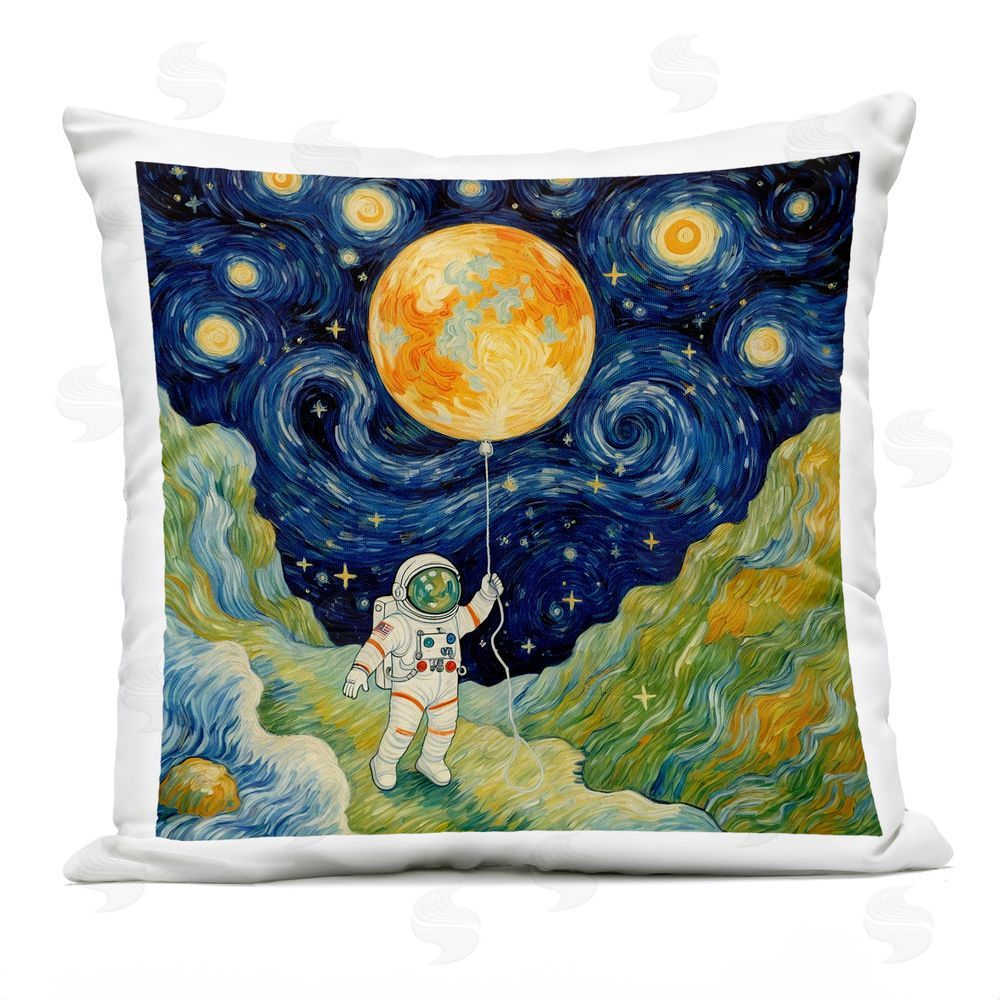 Angie Hawke Impressionist Astronaut in Space Outdoor Square Printed Throw Pillow