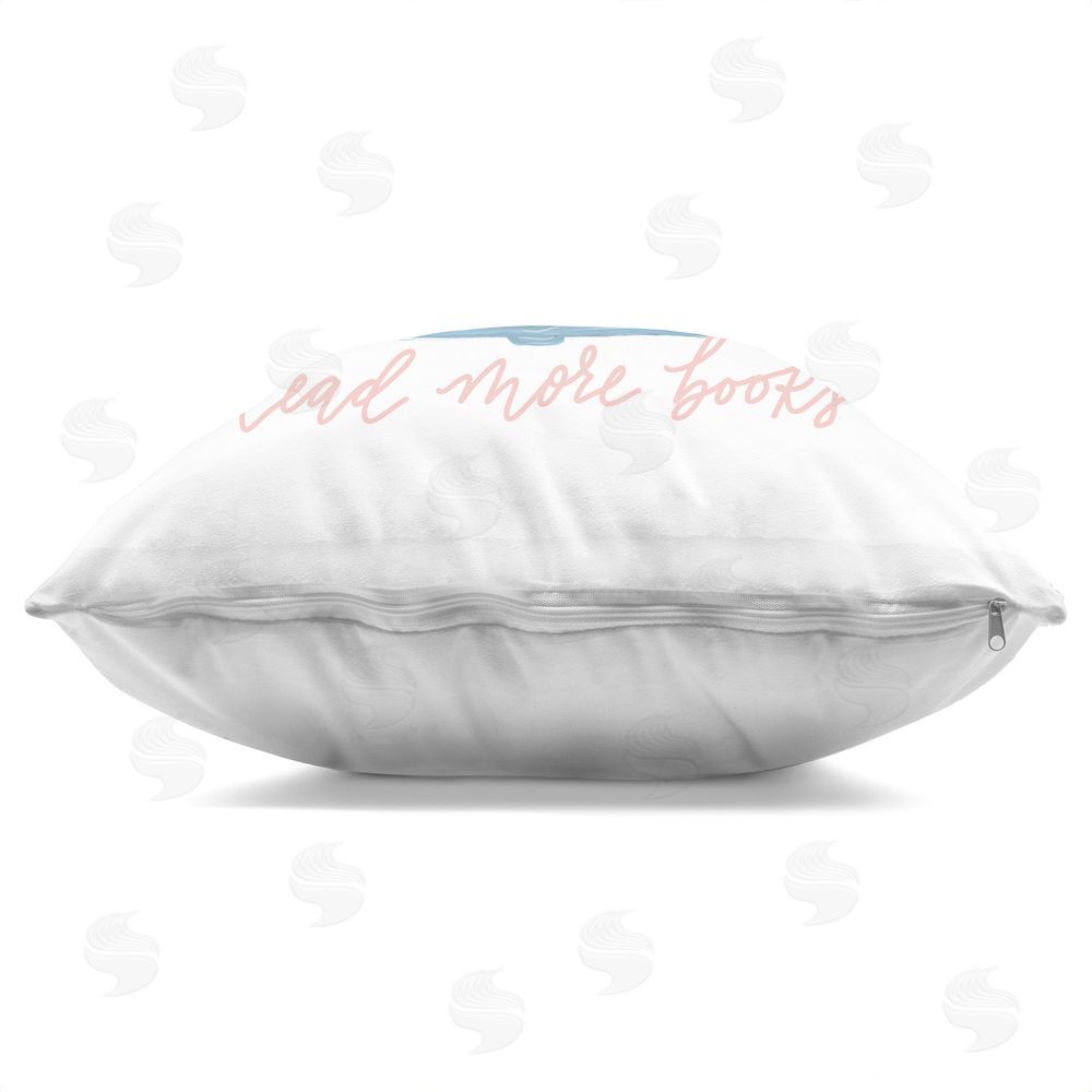 Rachel Nieman Read More Books in Bloom Indoor Plush Polyester Square Throw Pillow Zipper Detail