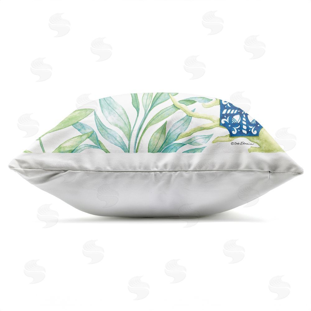 Deb Strain Renew Turtle & Sea Grass Outdoor Quick-Dry Polyester Square Throw Pillow Zipper Detail