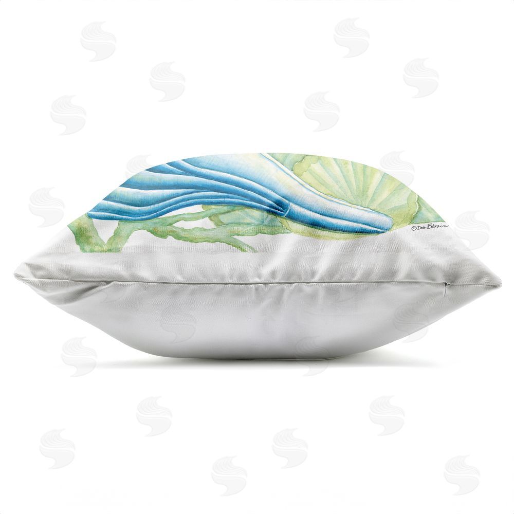 Deb Strain Restore Sea Urchin & Shell Outdoor Quick-Dry Polyester Square Throw Pillow Zipper Detail