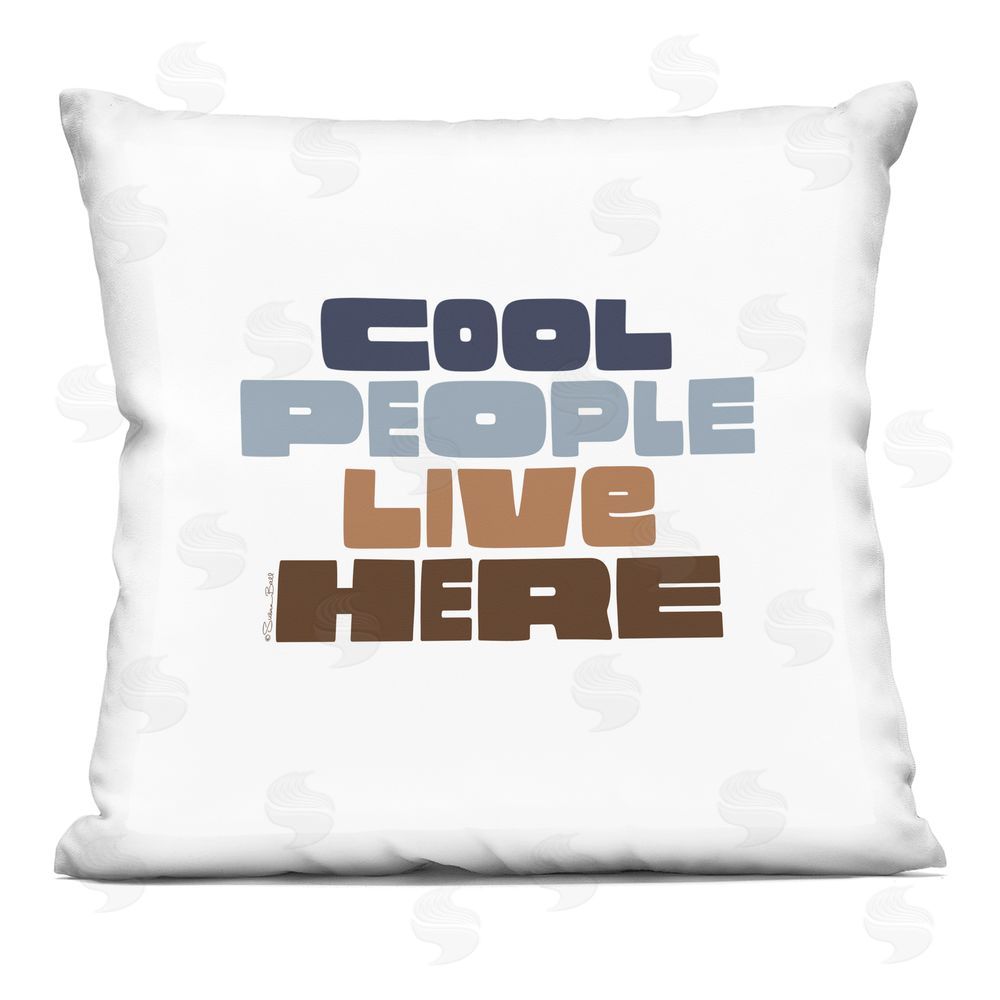 Susan Ball Cool People Live Here Indoor Plush Polyester Square Throw Pillow