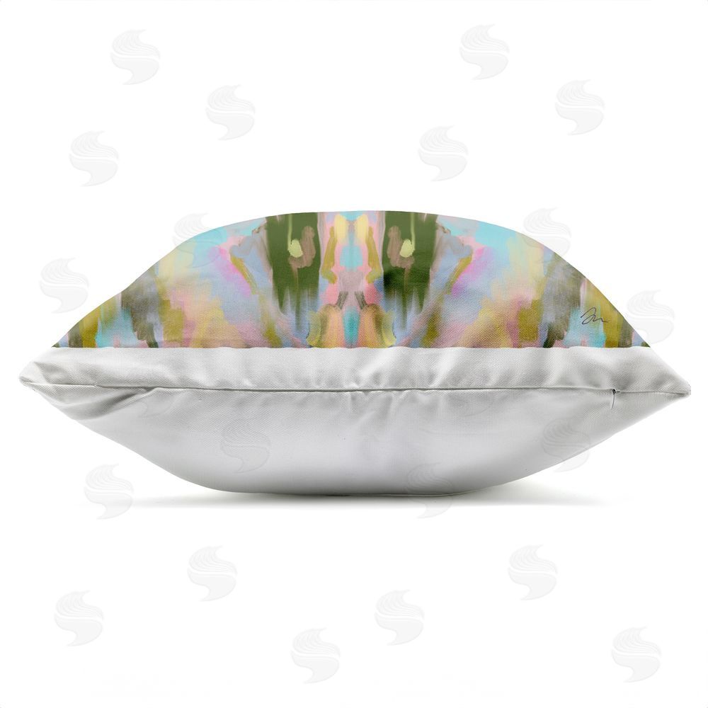 Jessica Mingo Psychedelic Butterfly Symphony Outdoor Quick-Dry Polyester Square Throw Pillow Zipper Detail