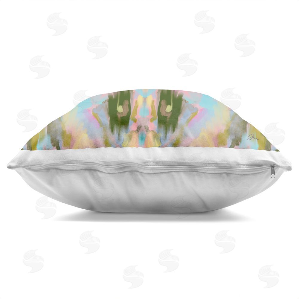 Jessica Mingo Psychedelic Butterfly Symphony Indoor Plush Polyester Square Throw Pillow Zipper Detail