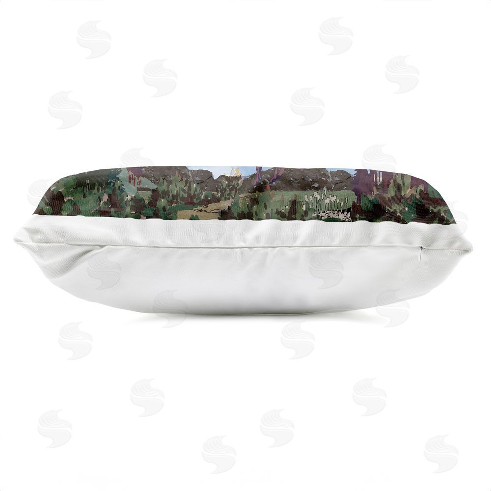 Stellar Design Studio Two Rams by Lake Side Outdoor Quick-Dry Polyester Lumbar Pillow Zipper Detail