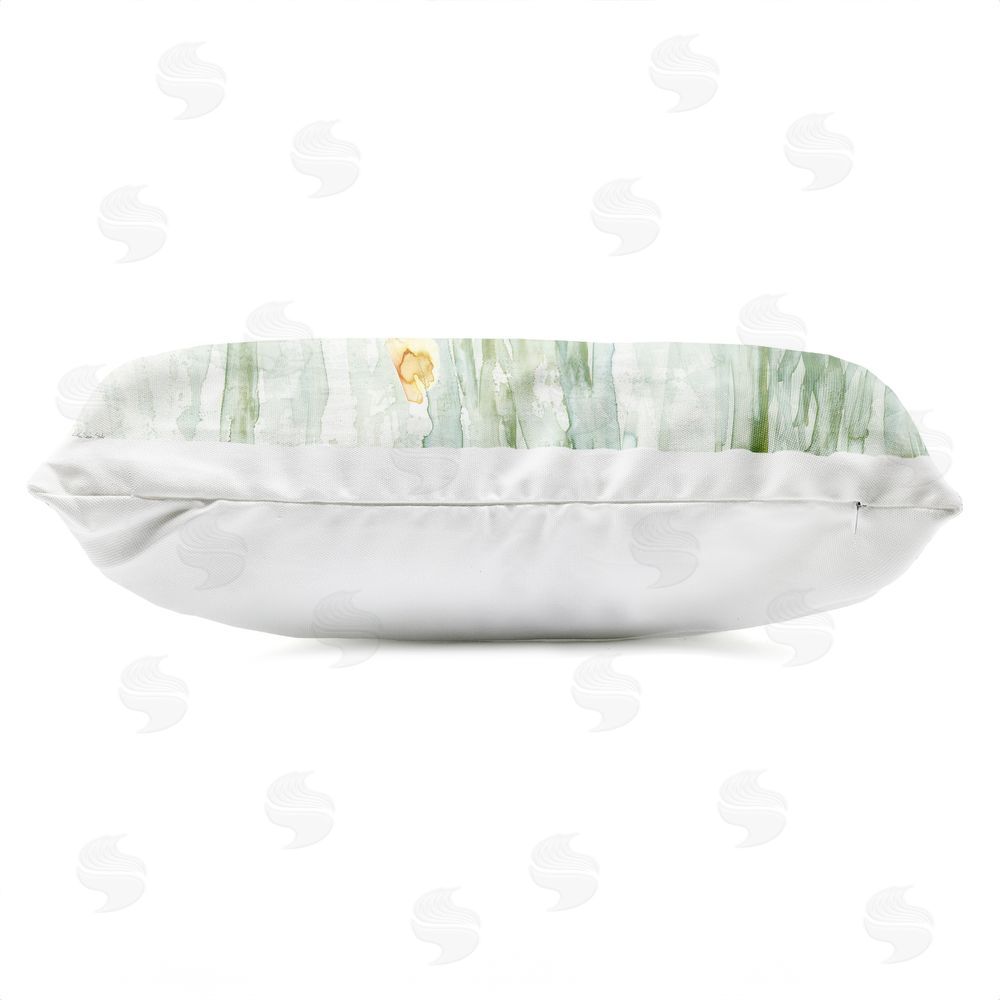Stellar Design Studio Green Fish Among Reeds Outdoor Quick-Dry Polyester Lumbar Pillow Zipper Detail